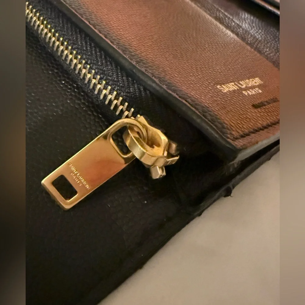 YSL cassandre matelasse compact trifold wallet black gold - Picture 5 of 7